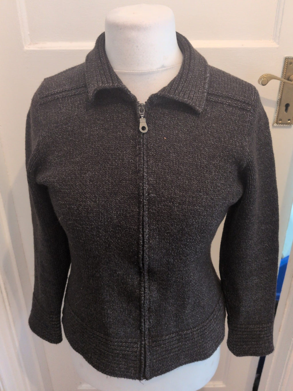 St Michael 12 Dark Grey Full Zip Jumper
