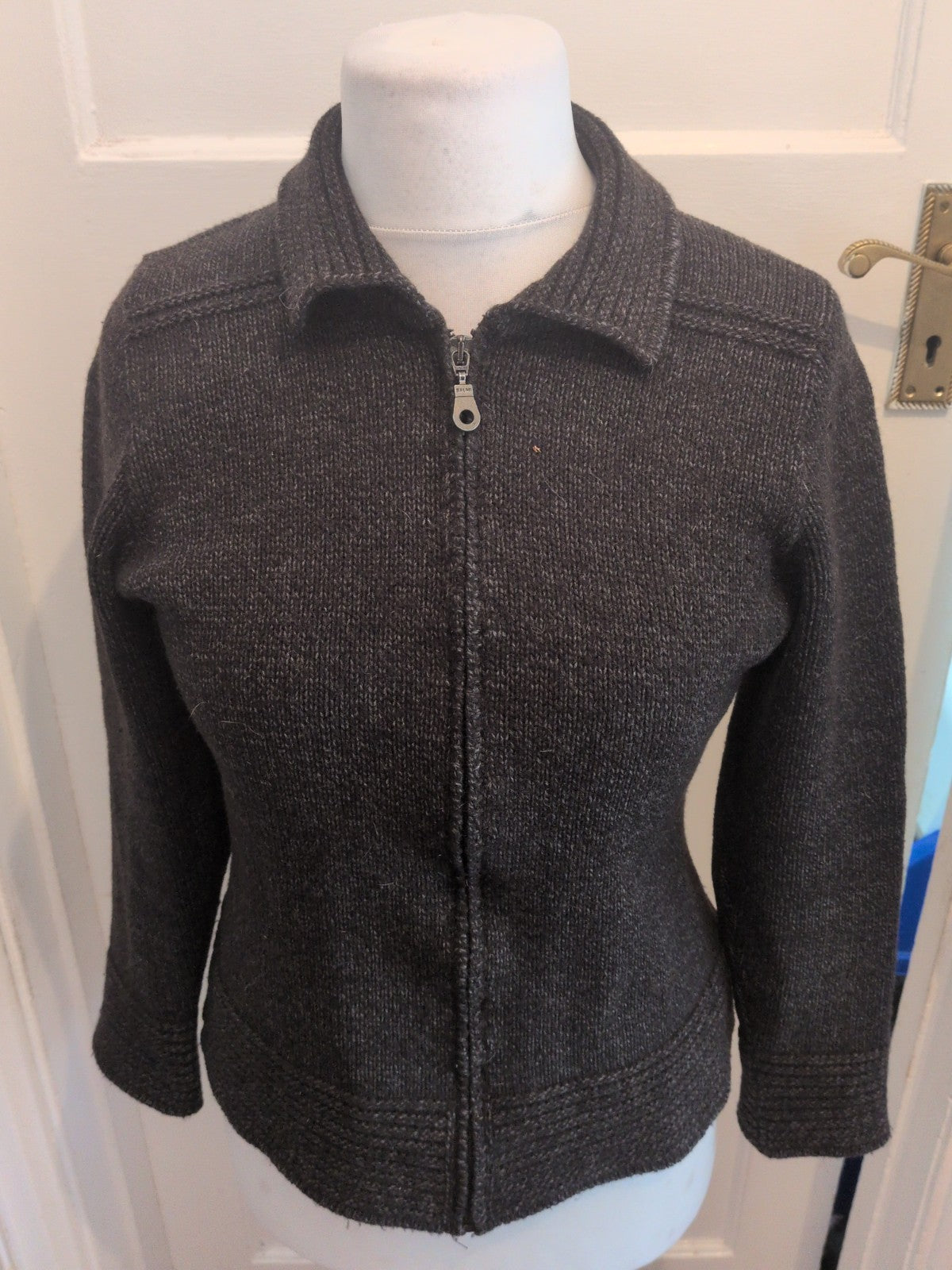 St Michael 12 Dark Grey Full Zip Jumper