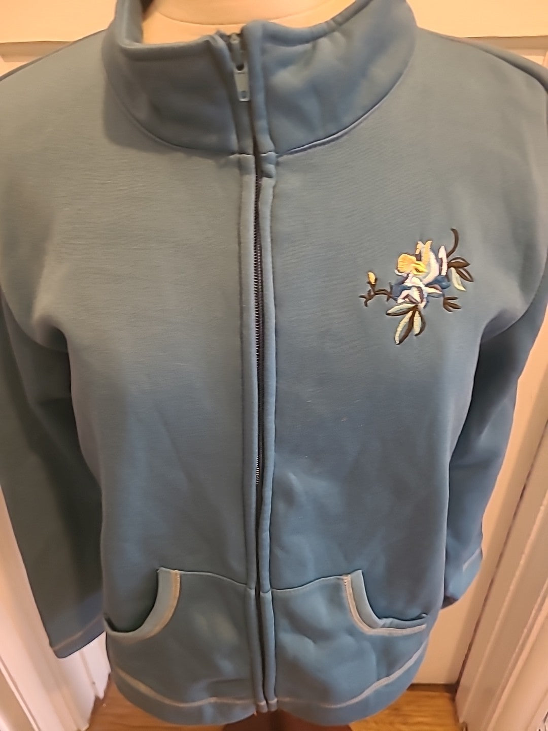 Ladies Anne De Lancay Size 14-16 Turquoise Xip Through Basic Jacket