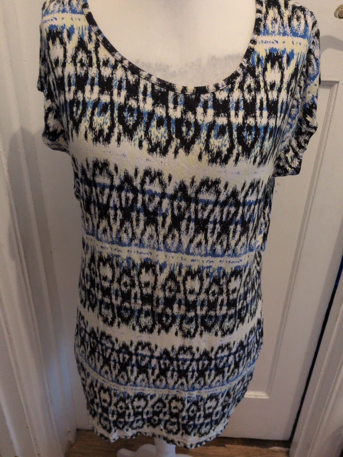 Originals 18 Lemon Black And Blue Shirt Sleeve Knee Length Dress Or Longline...