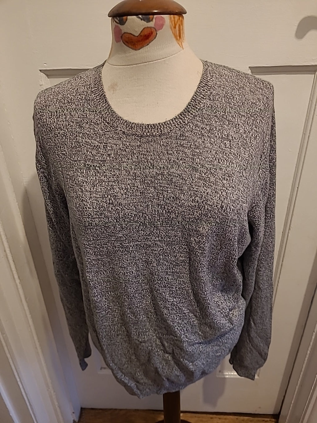 Mens M&S Size Medium Grey Fleck Regular Fit Lightweight Jumper