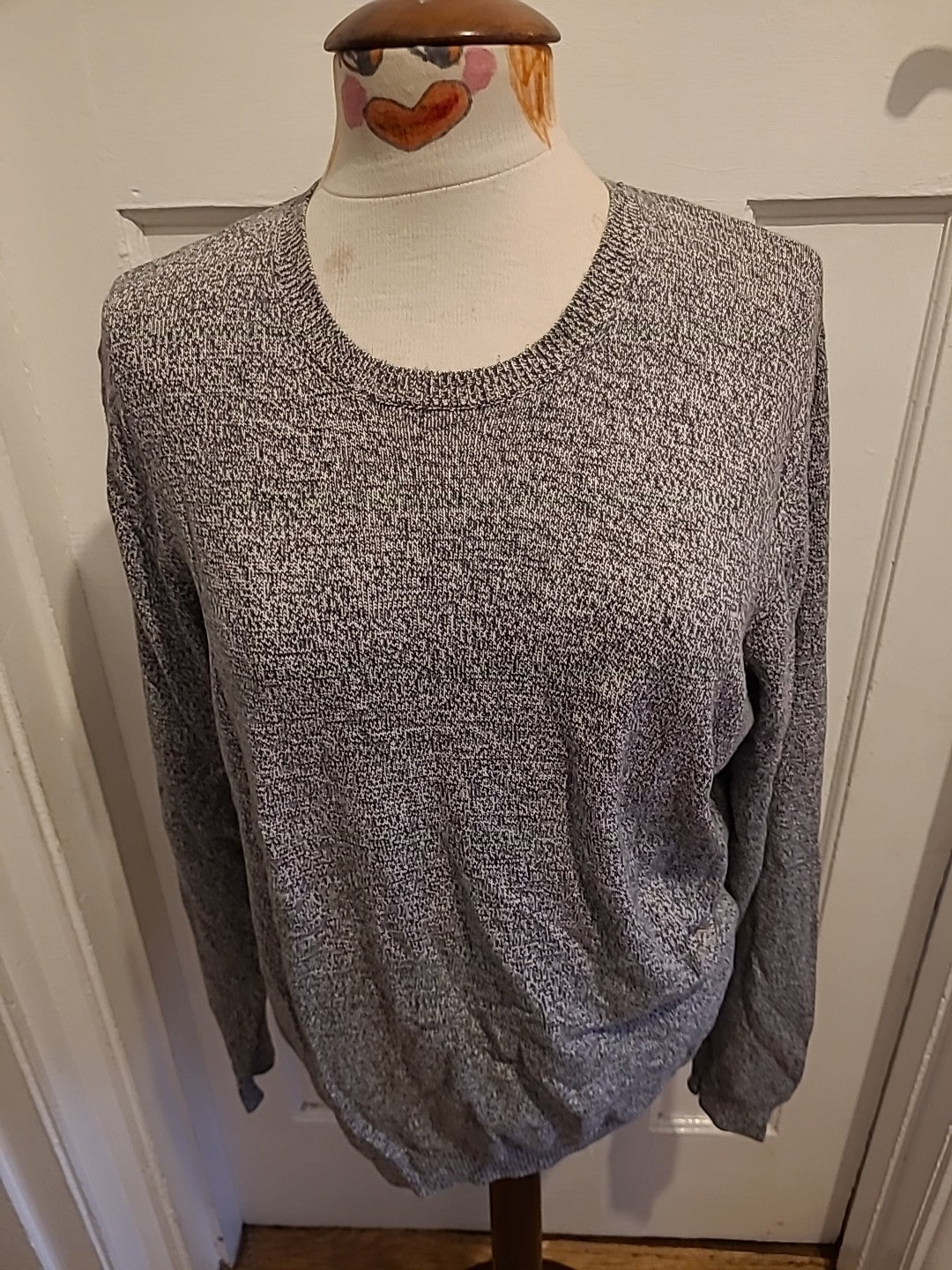 Mens M&S Size Medium Grey Fleck Regular Fit Lightweight Jumper