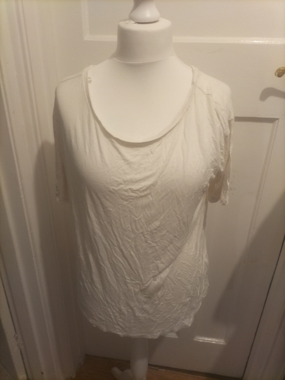 Ladies Next Size Small Short Sleeved White Tee