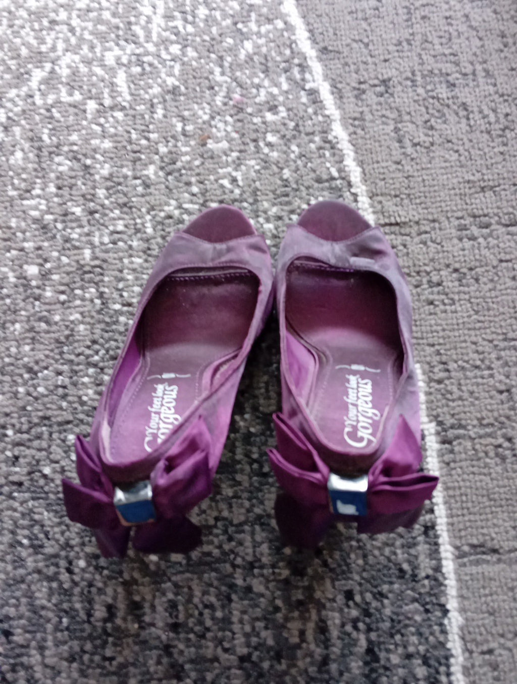 Ladies Purple Heeled Pep Toe Shoes Size 4 Newlook Free Delivery