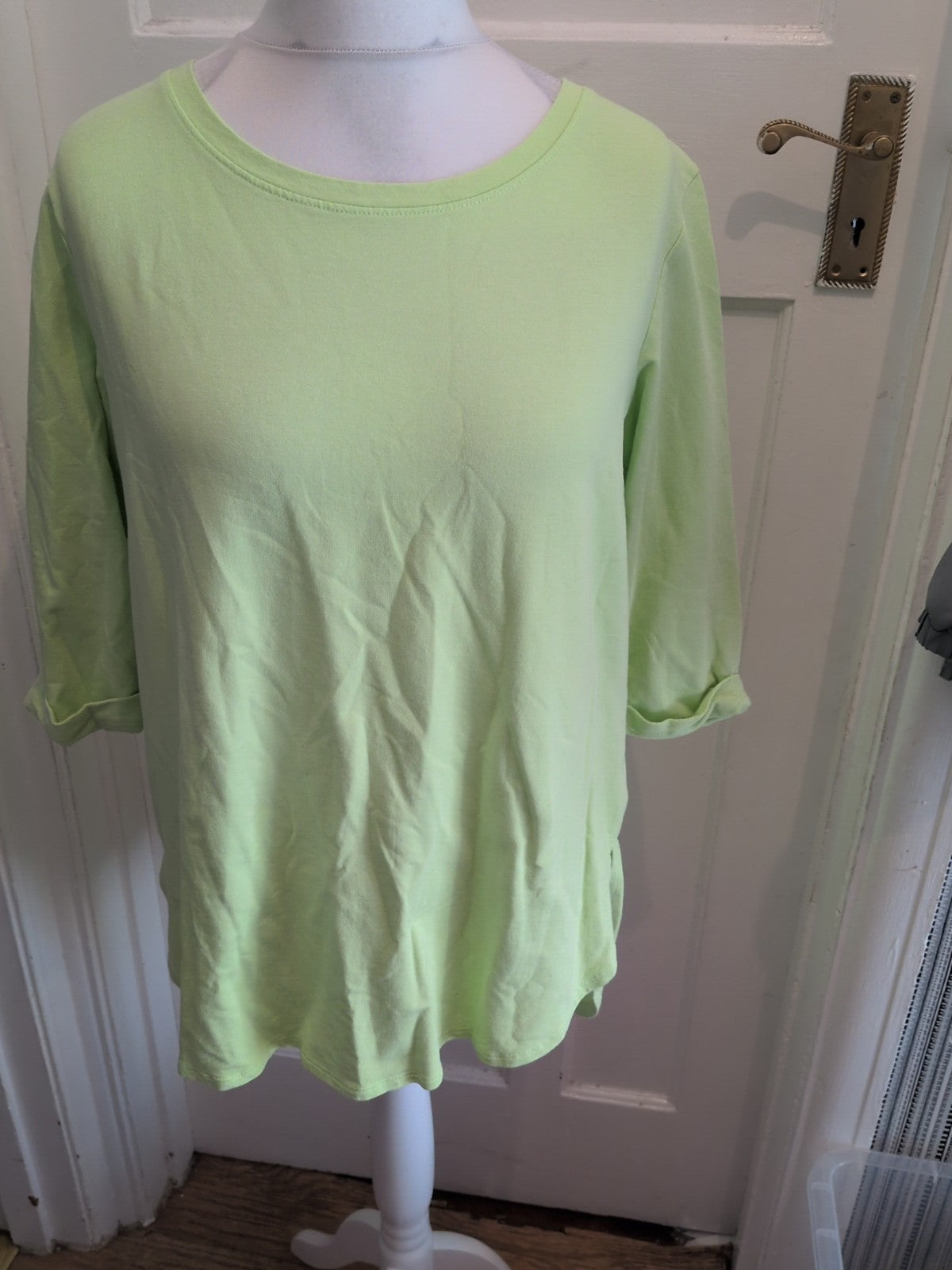 Beloved 3XL Lime 3/4 Sleeve Blouse