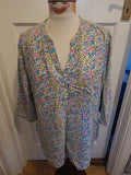 Ladies Size Large Multicoloured Floral 3/4 Sleeved Blouse
