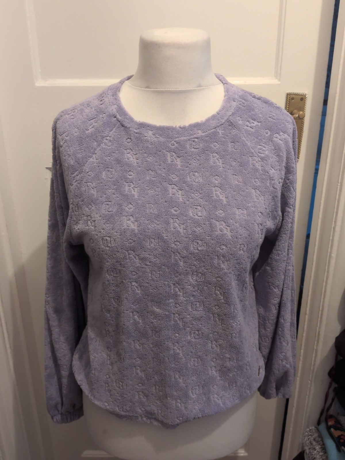 Ladies River Island Size XS Oversized Purple Jumper