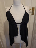 Ladies Size Large Black Padded Self Tie Top