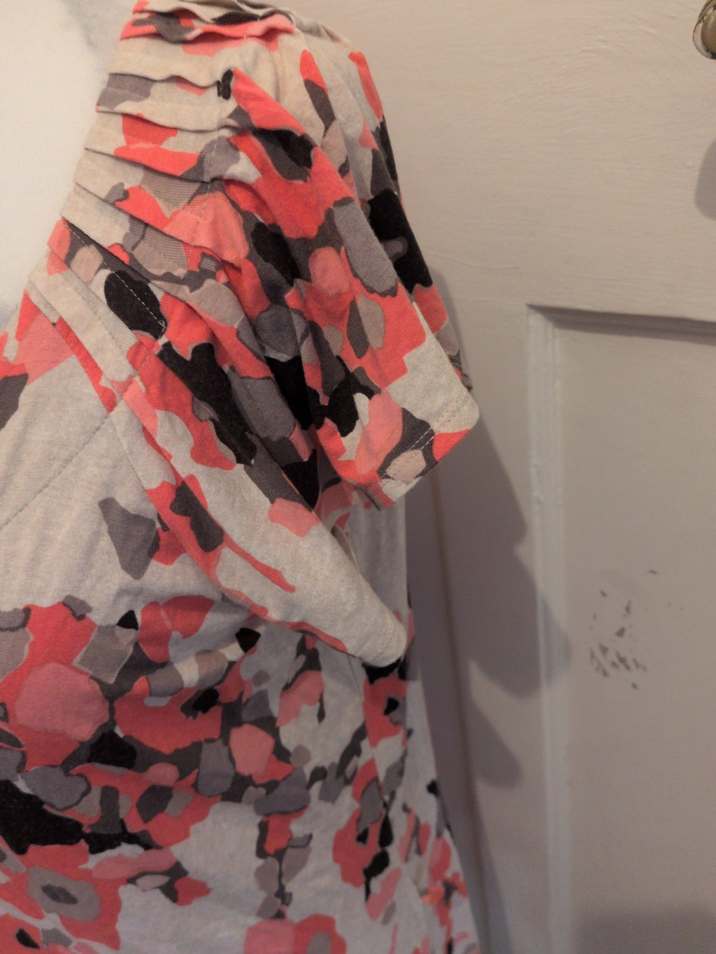 Marks And Spencer 16 Pink/Black/Natural Short Sleeve Blouse