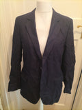 Mens Wool Medium Navy Pinstripe Suit Jacket