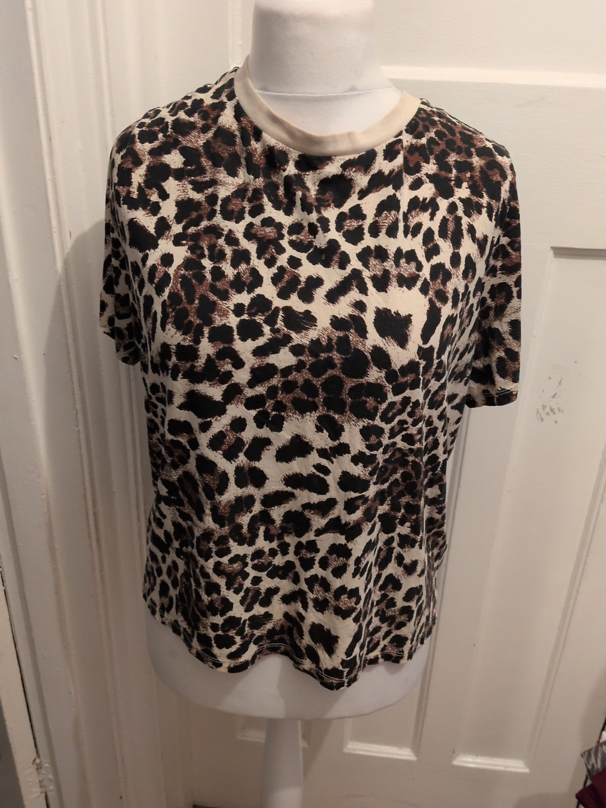 Primark XL Leopard Print Short Sleeve T-shirt Ladies Relaxed Fit