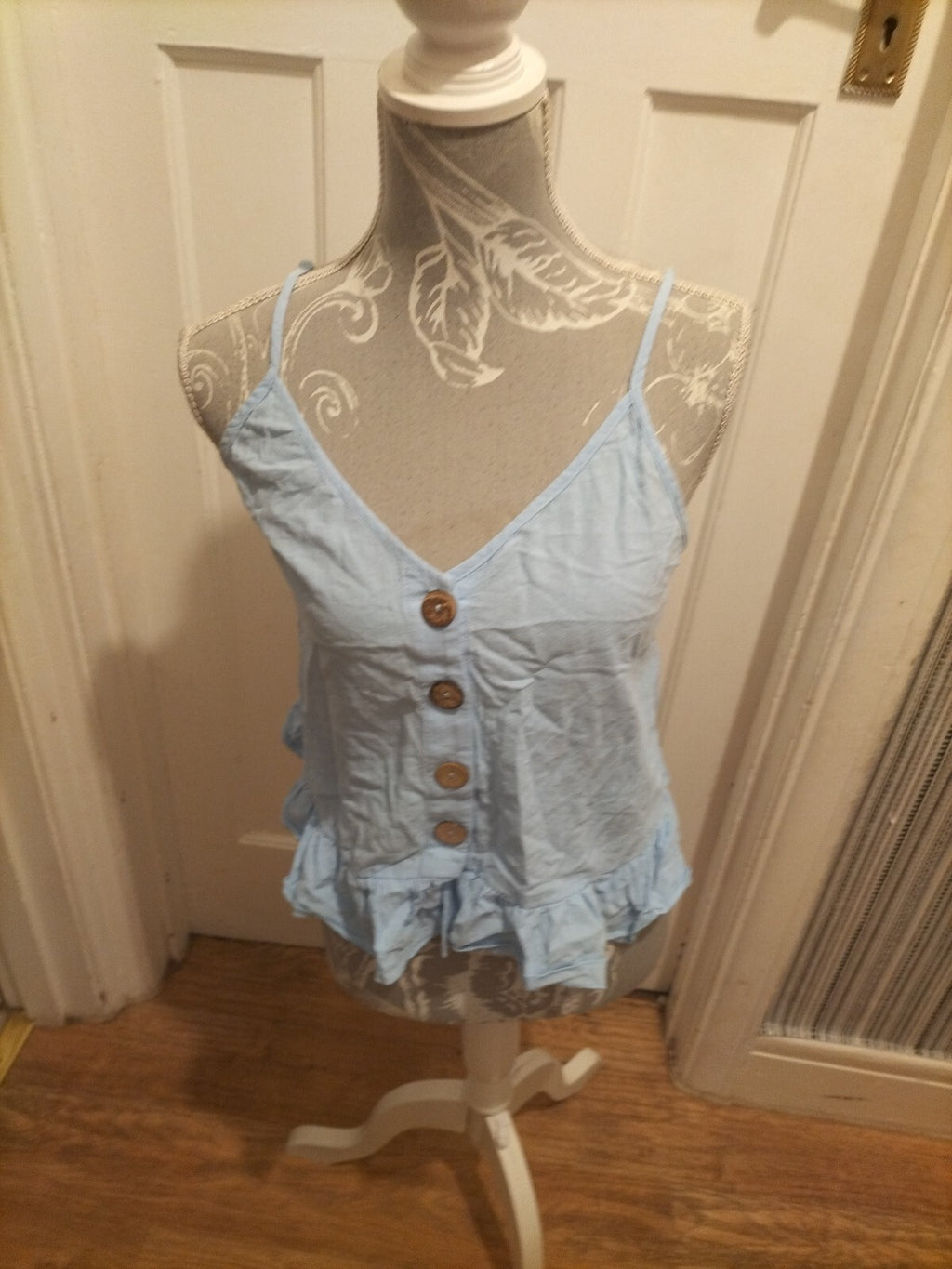 Ladies Shein Medium Blue Sleeveless Blouse