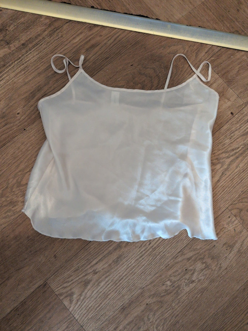 Ladies Small Ivory Sleeveless Pyjama Top