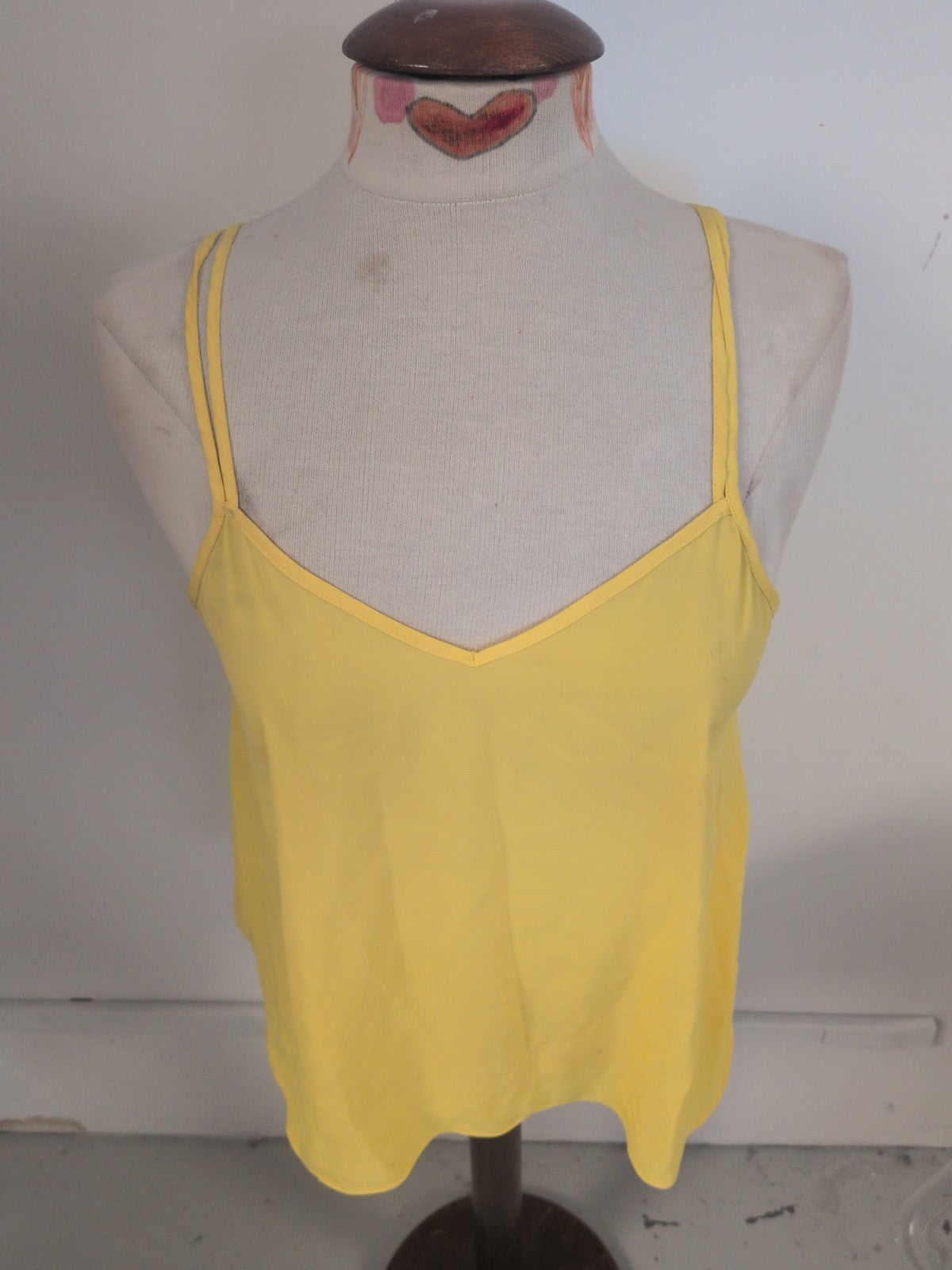River Island 10 Yellow Sleeveless Cami V Neck