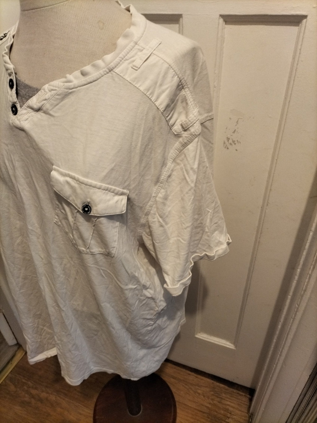 Mens George Size 2XL White Short Sleeved Pocket Shirt