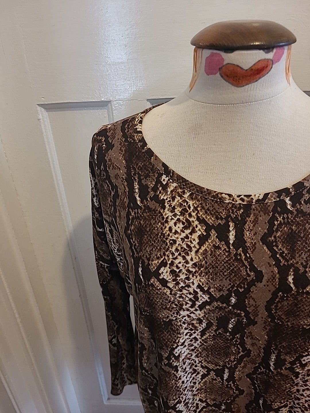 Ladies Beloved Medium Brown Beige Long Sleeved Tshirt