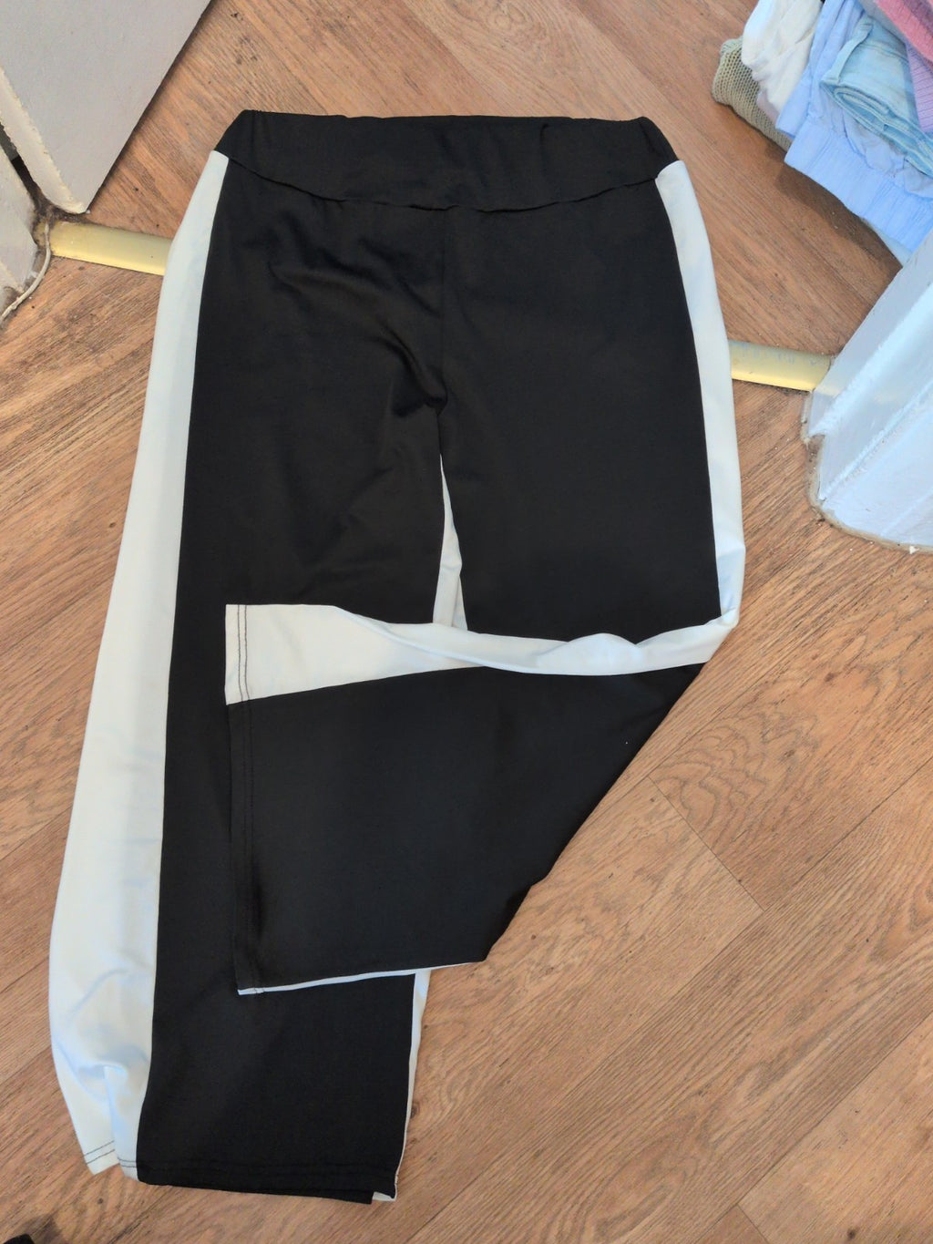 2XL Black With White Side Trim Elasticated Trousers