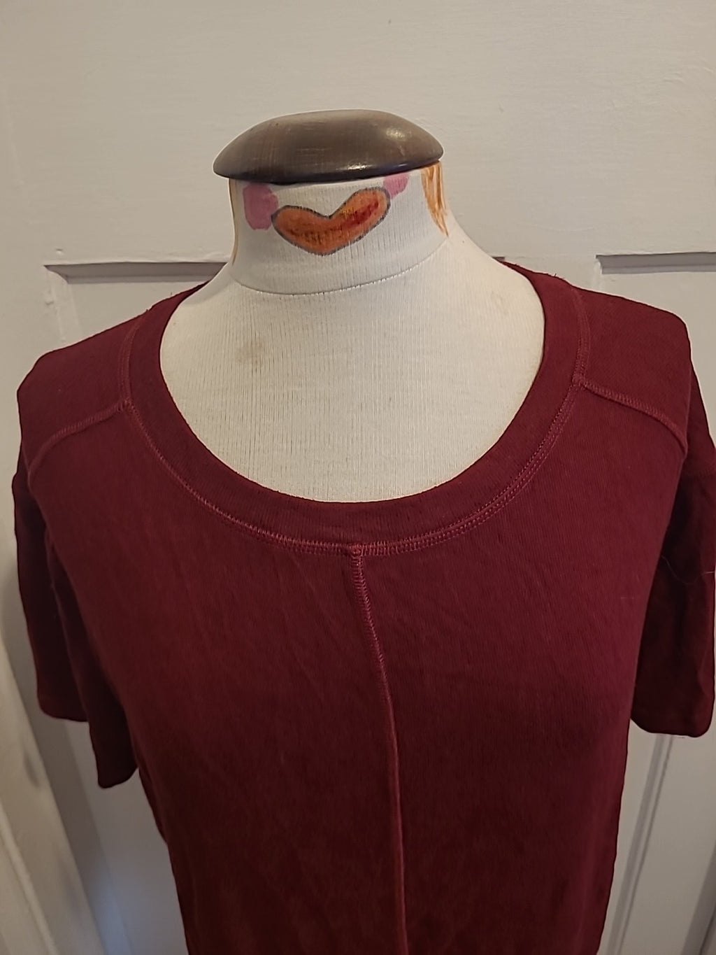 Mens Mark's And Spencer Size Medium Claret Short Sleeve Top