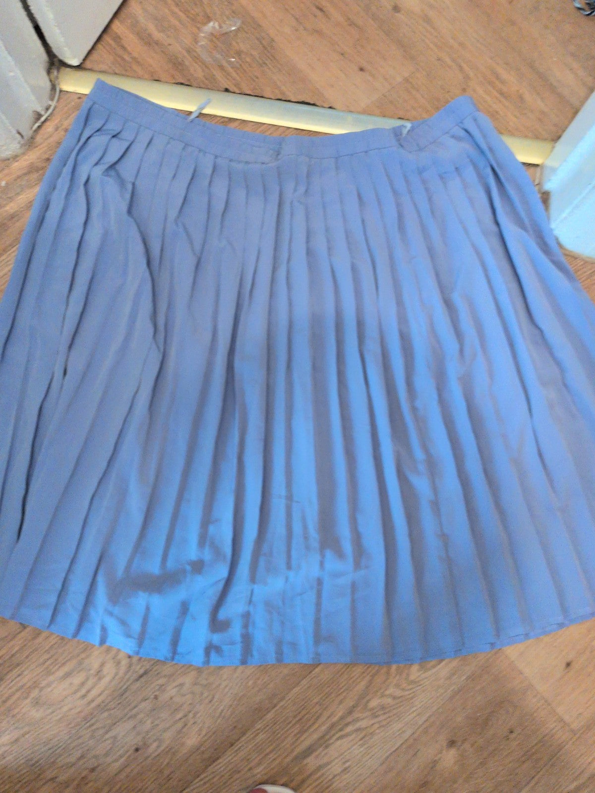 Sara Neal 26-28 Purple Pleat Midi Flare Elasticated Skirt