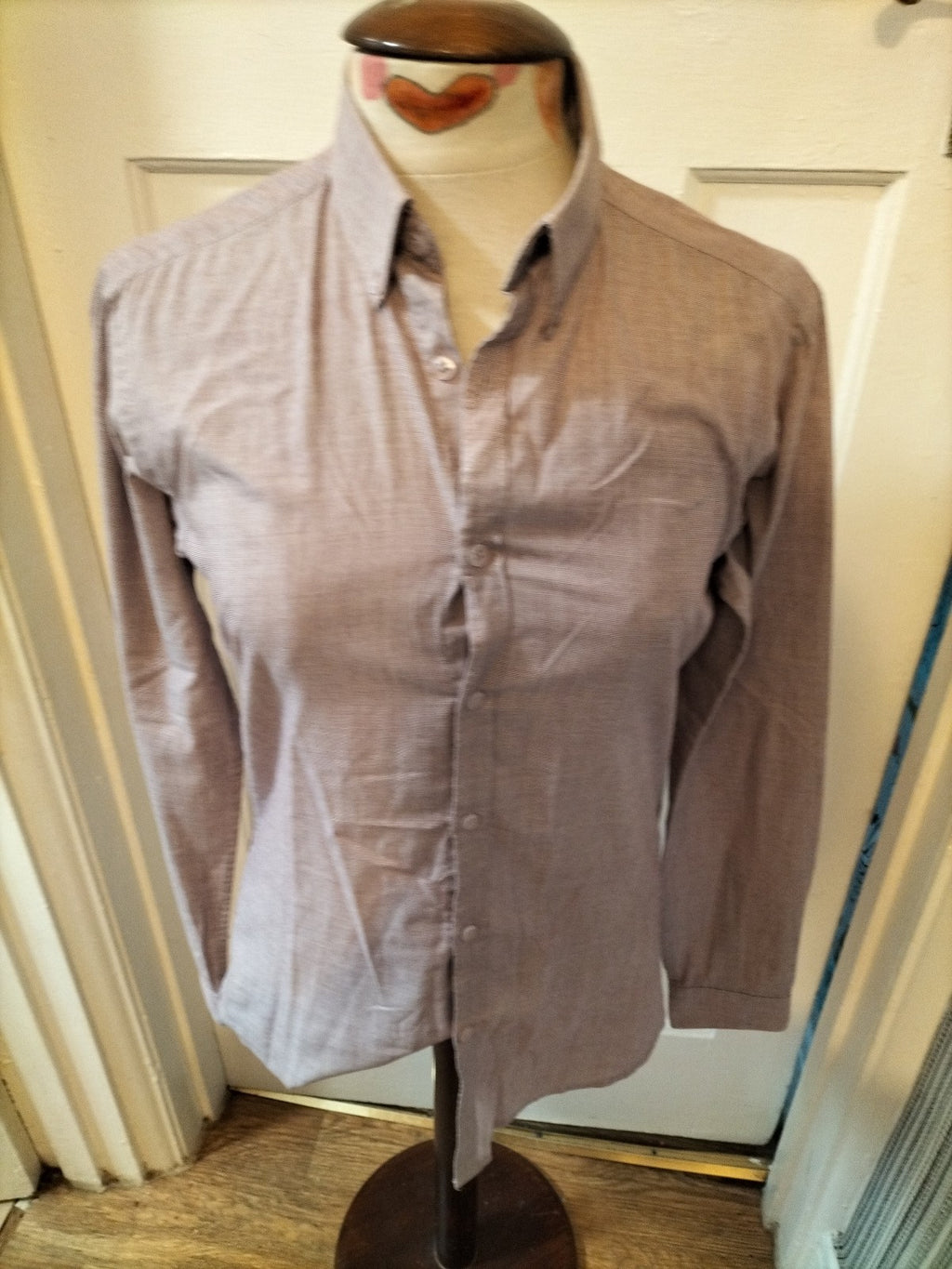 Mens Primark Size 14.5" Collar Purple Slim Fit Shirt