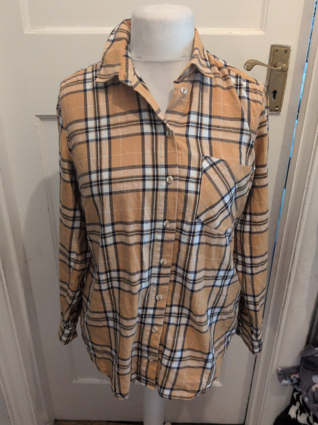 New Look 12 Brown Check Long Sleeve Buttoned Shirt