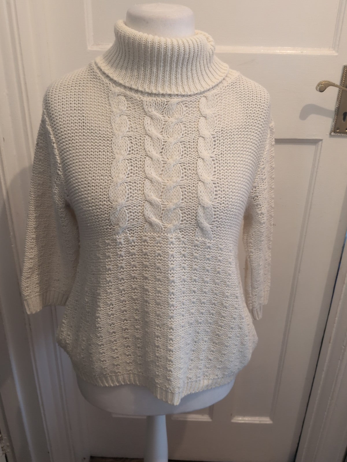 Tu 14 Winter White High Neck Long Sleeve Jumper