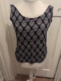 George 12 Navy And White Oval Pattern Sleeveless T-shirt