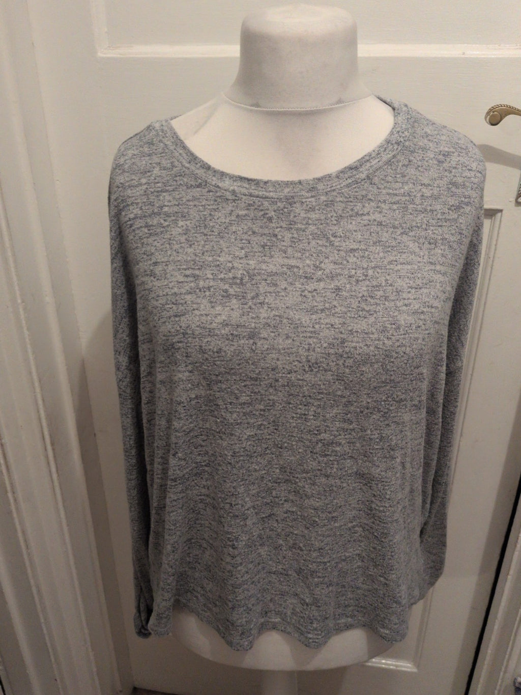 Primark Large Blue Grey Fleck Long Sleeve Lightweight Jumper