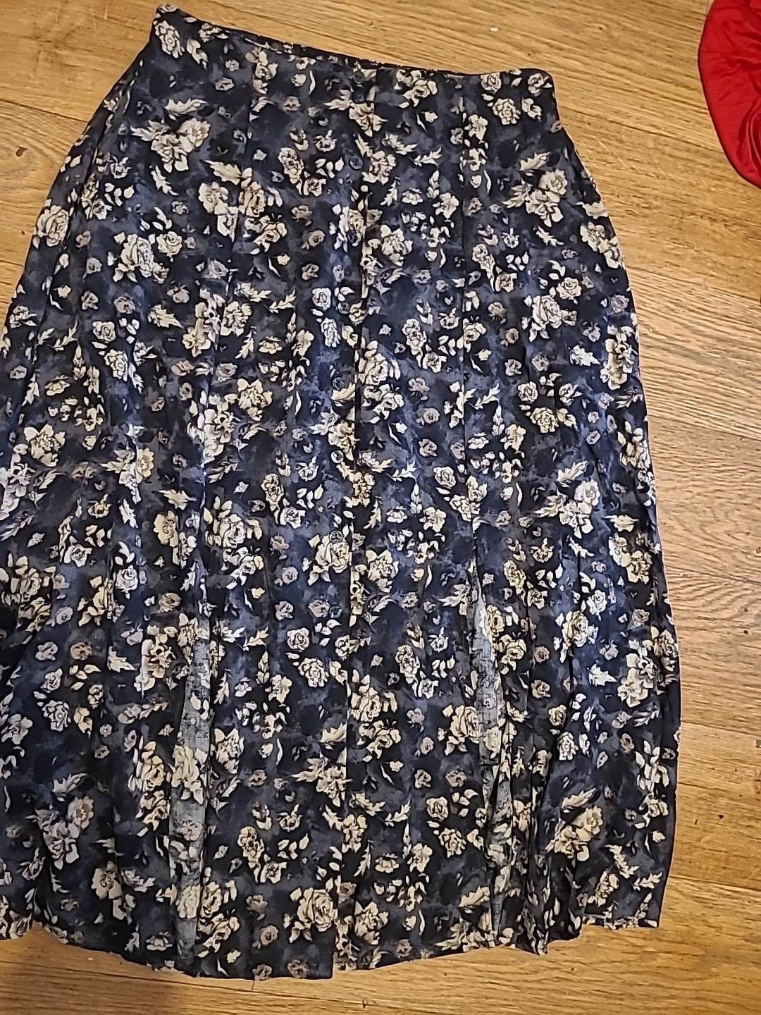 Ladies St Michael Size 14 Multi Coloured Elasticated Floral Skirt