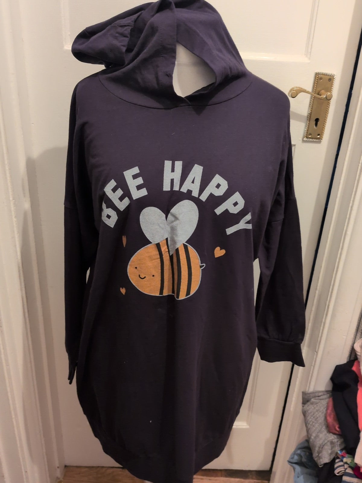 New Collection 20 Navy Bee Happy Pullover Hoodie