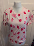 Ladies George 8-10 Strawberry Pattern Pyjama Set