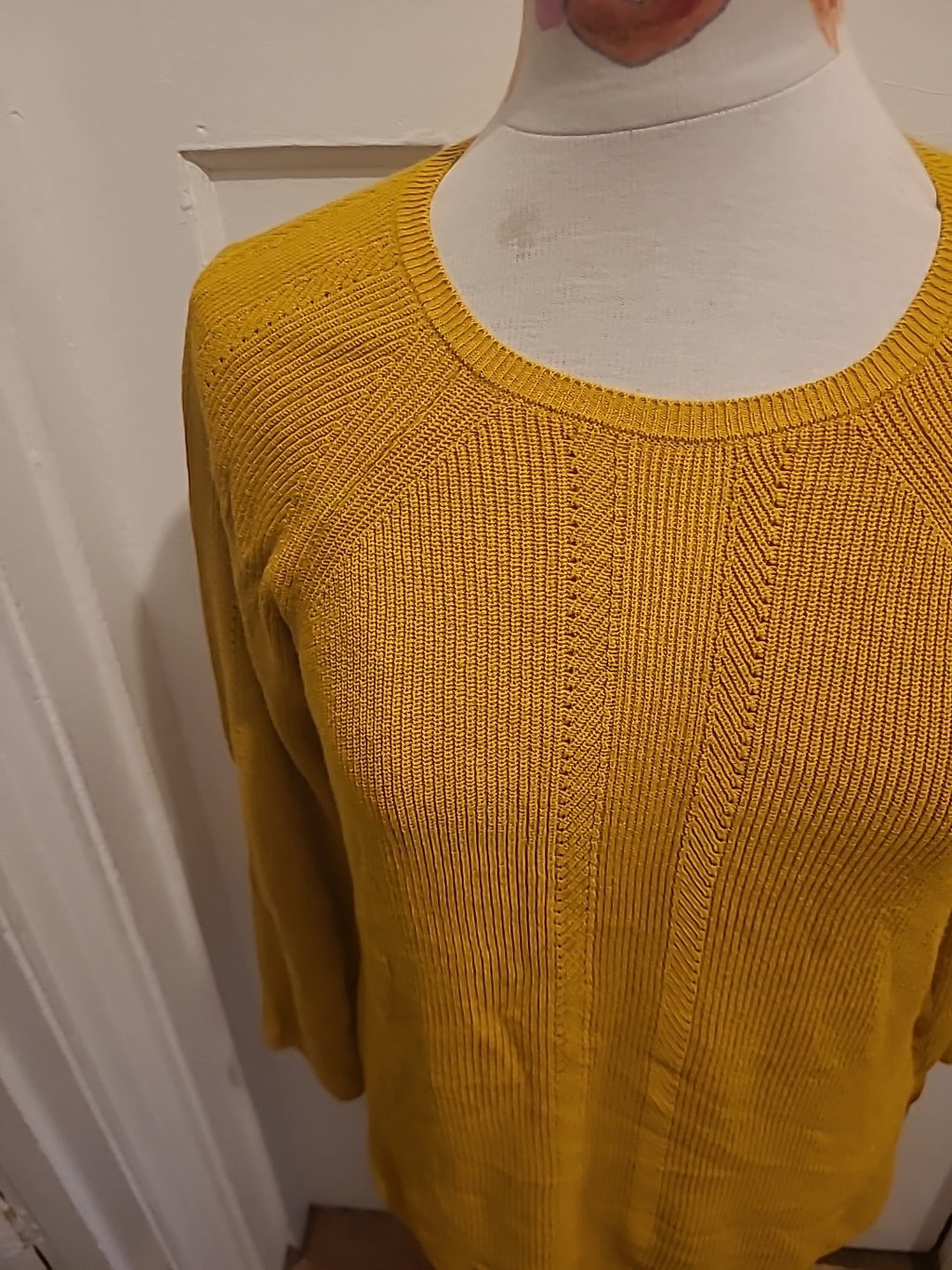 Ladies Per Una Size 12 Dark Gold Long Sleeved Heavy Blouse