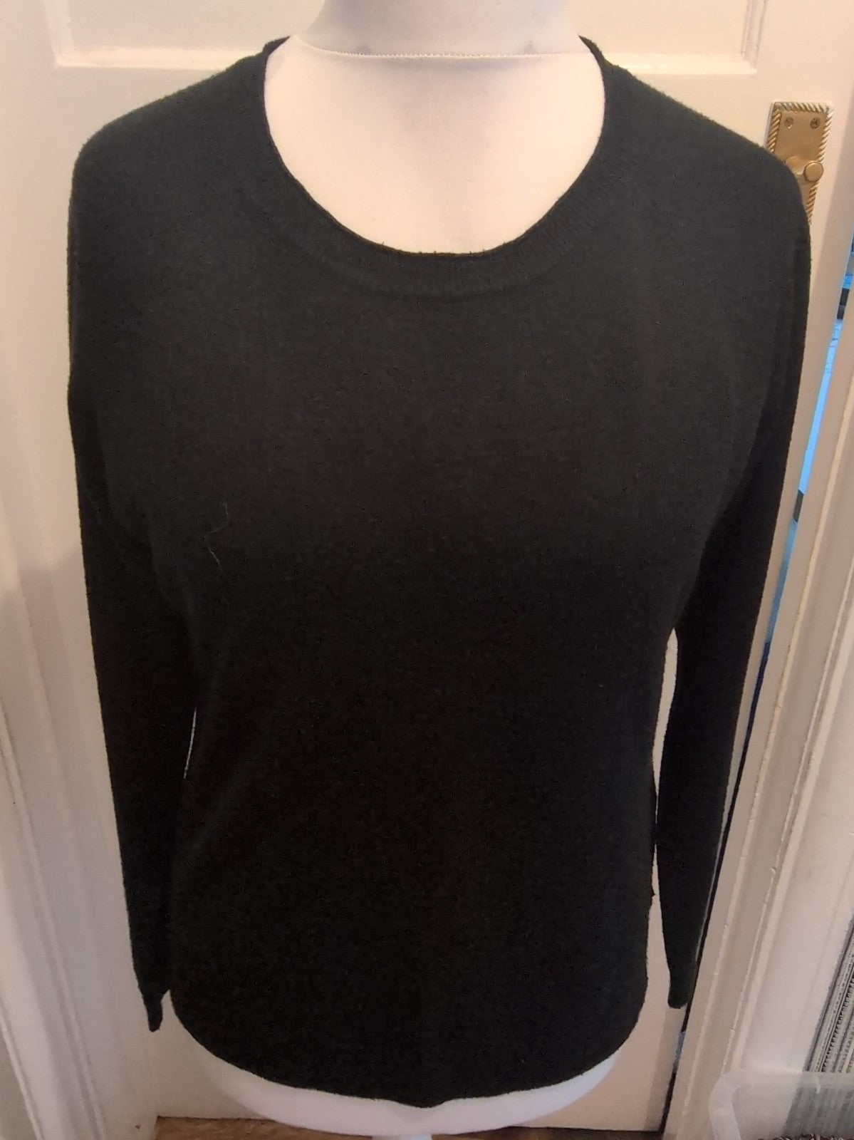 Primark 14 Black Rear Zip Long Sleeve Lightweight Jumper