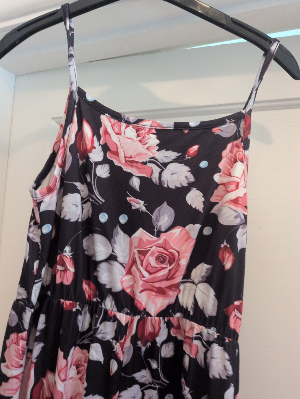 Girls 160cm Pink Black Floral Sleeveless Jumpsuit