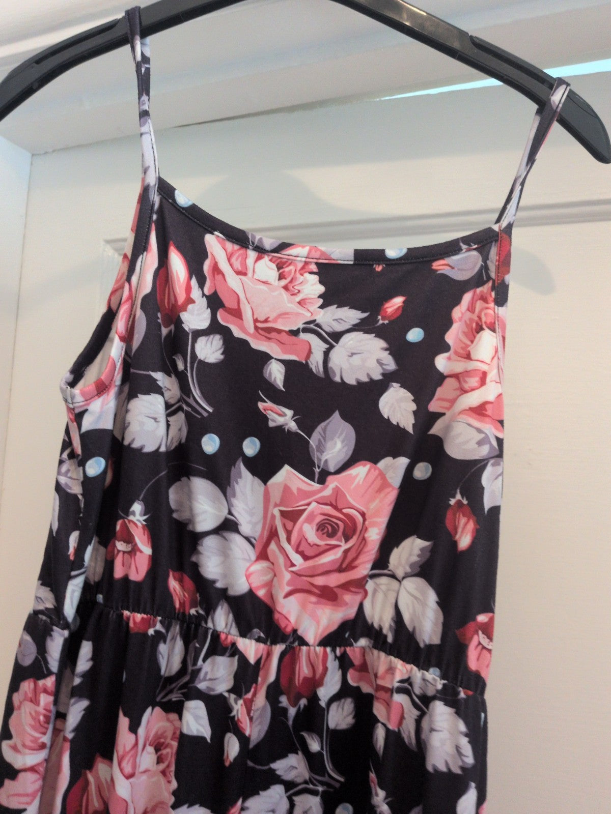 Girls 160cm Pink Black Floral Sleeveless Jumpsuit