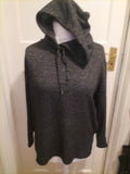 Ladies George Size 12 Black Fleck Pullover Hoodie