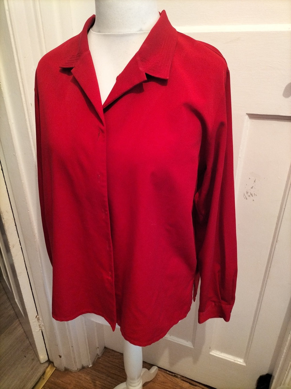EWM 18 Red Long Sleeved Buttoned Blouse