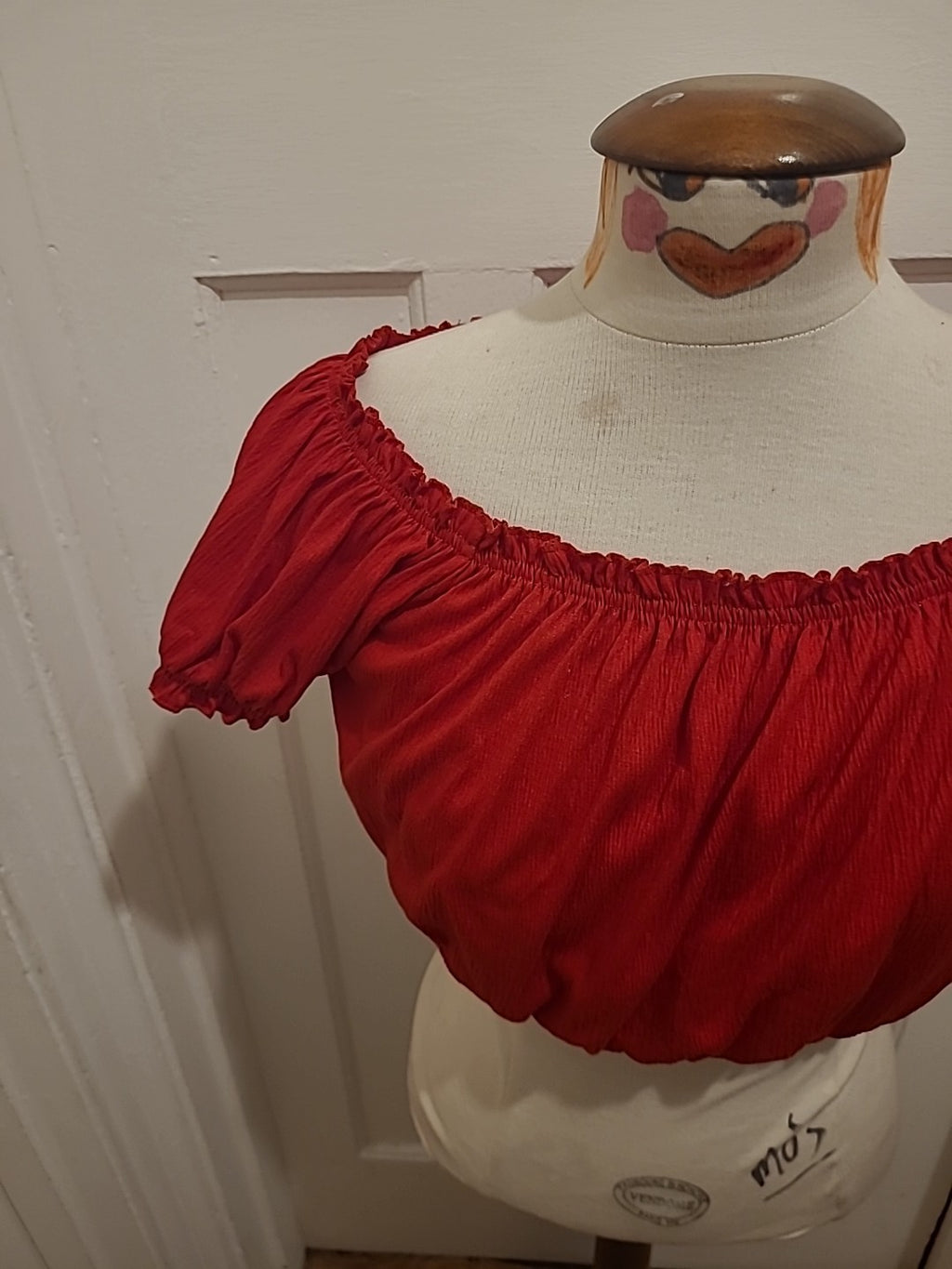 Ladies H&M Size Medium Red Elasticated Crop Top