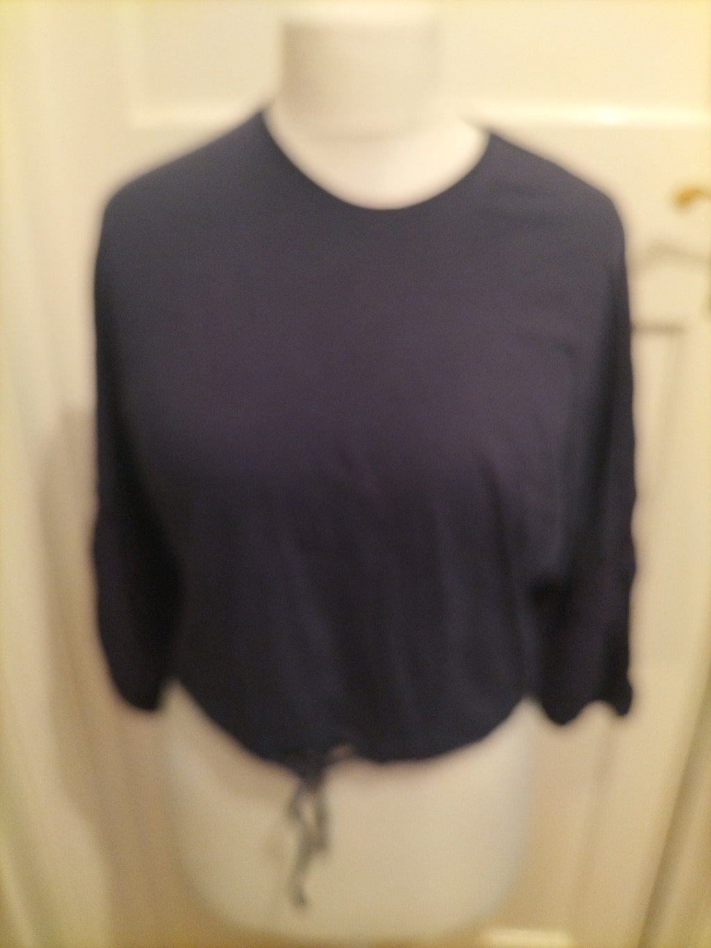 Primark 10/12 Navy Long Sleeve Crop Top