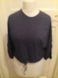 Primark 10/12 Navy Long Sleeve Crop Top