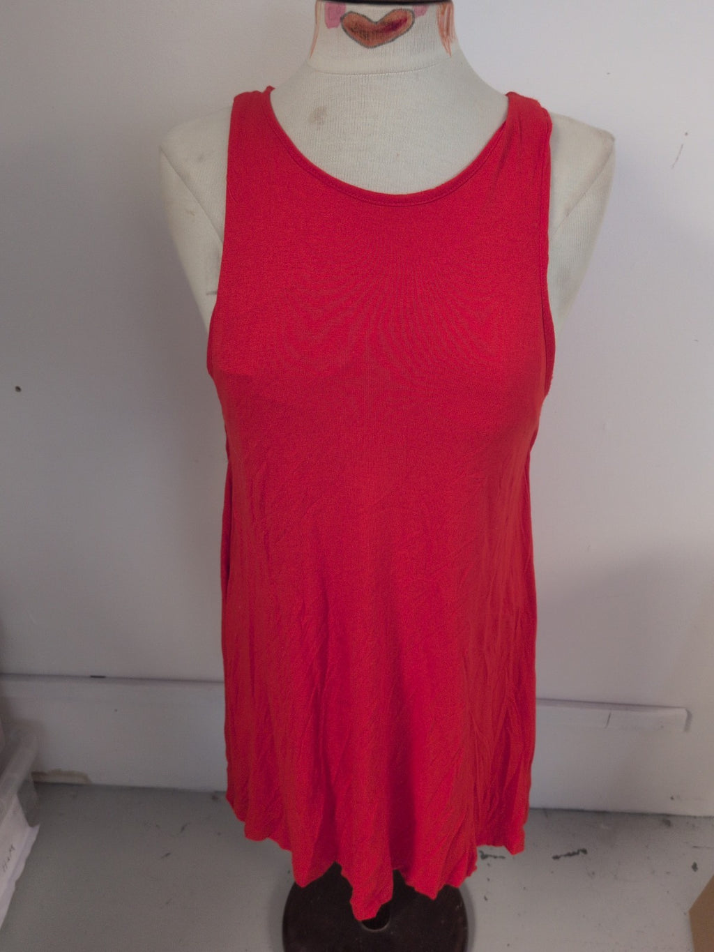 H&M Medium Hot Red Sleeveless Dress Midi