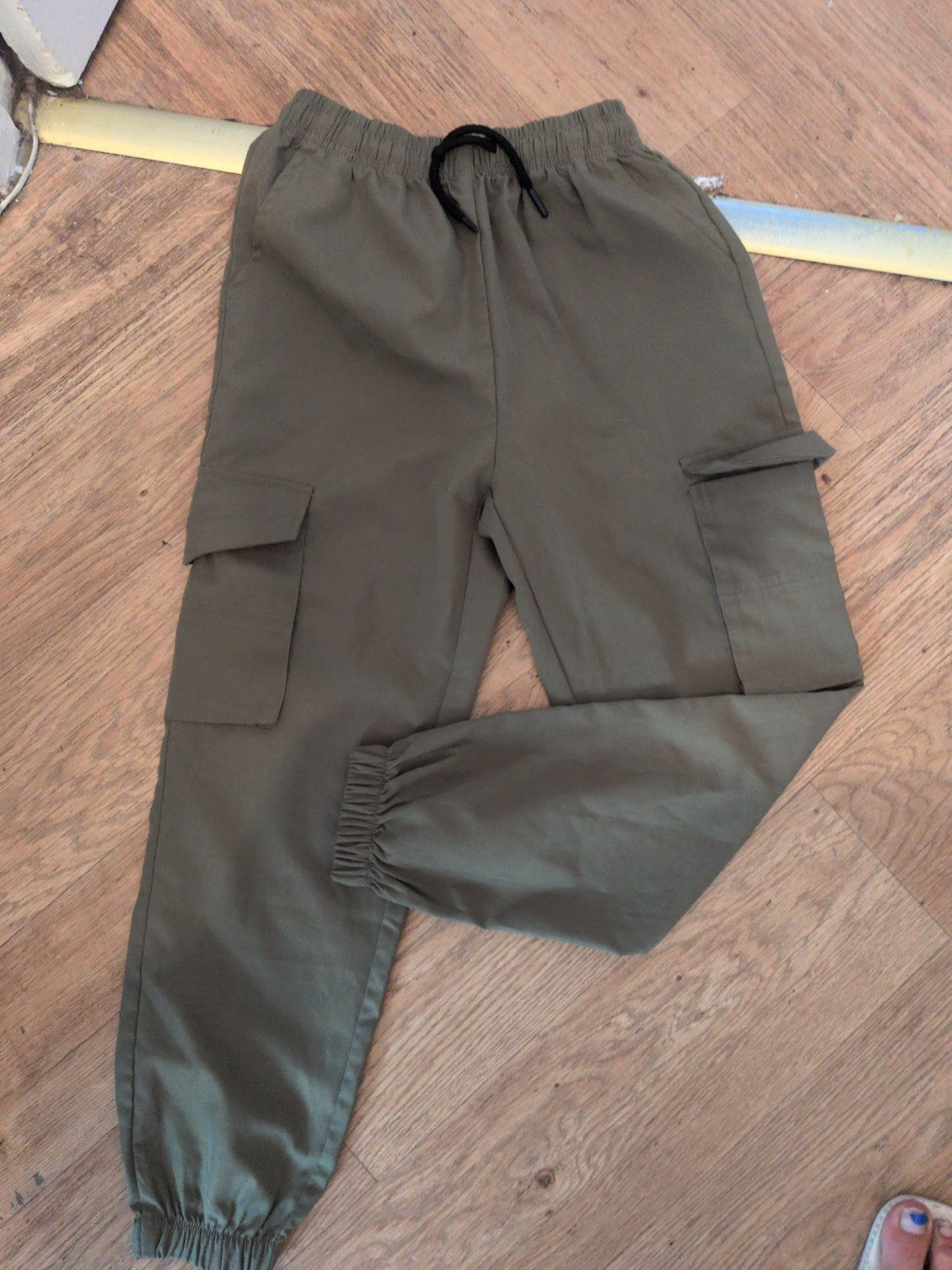 Boys 10 Years Green Cargo Trousers Elasticated