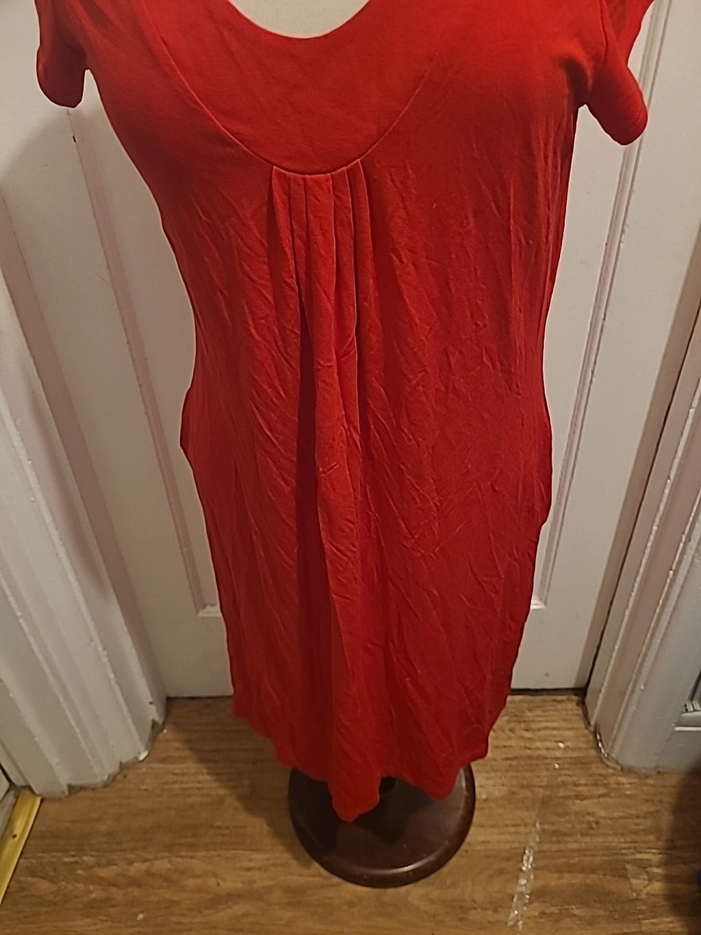 Ladies Marks And Spencer Size 12 Cherry Red Sleeveless Dress