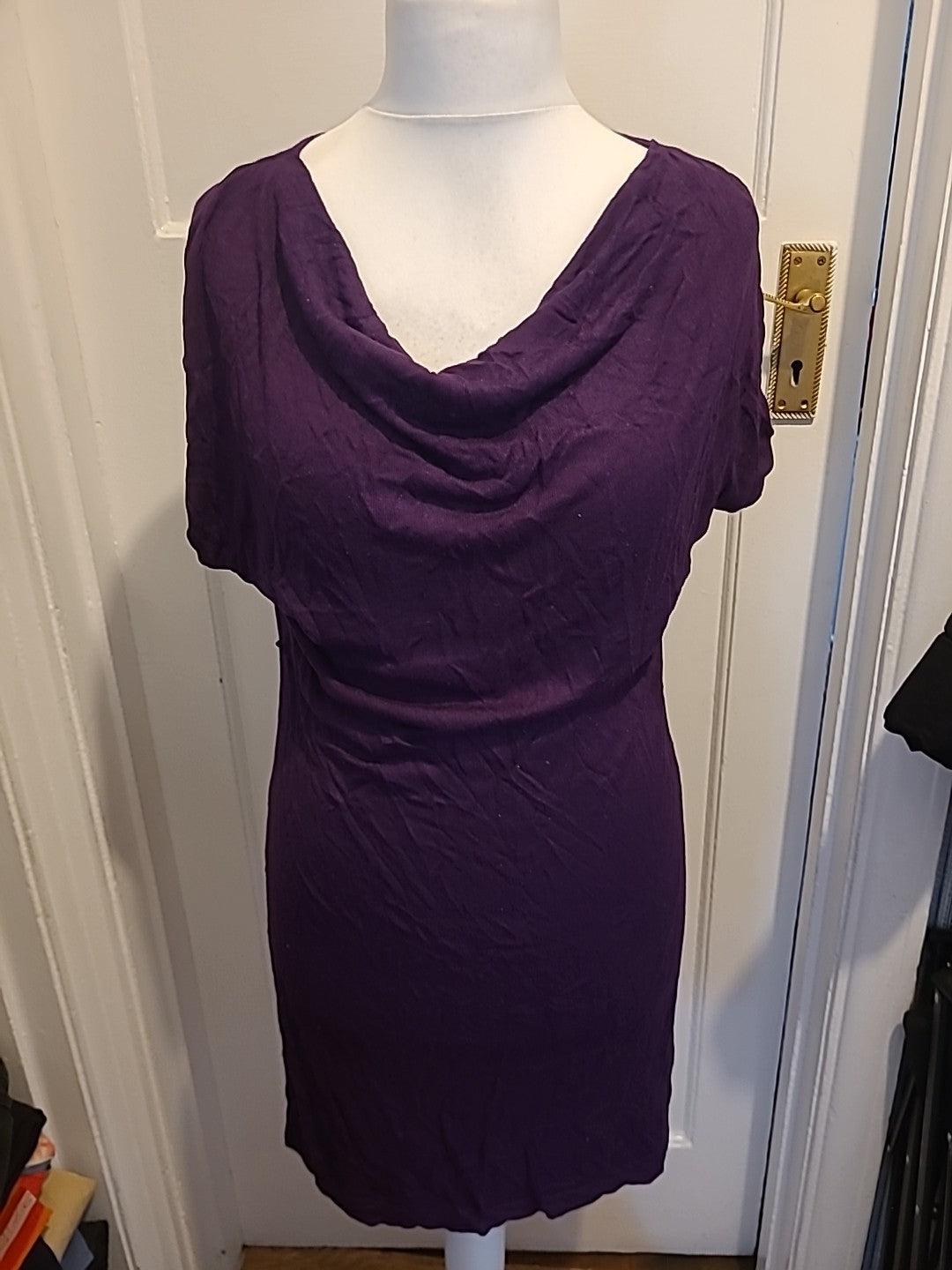 Ladies H&M Size Large Deep Purple Short Sleeve Dress