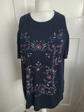 Ladies Papaya Size 20 Dark Navy Floral Short Sleeved Blouse