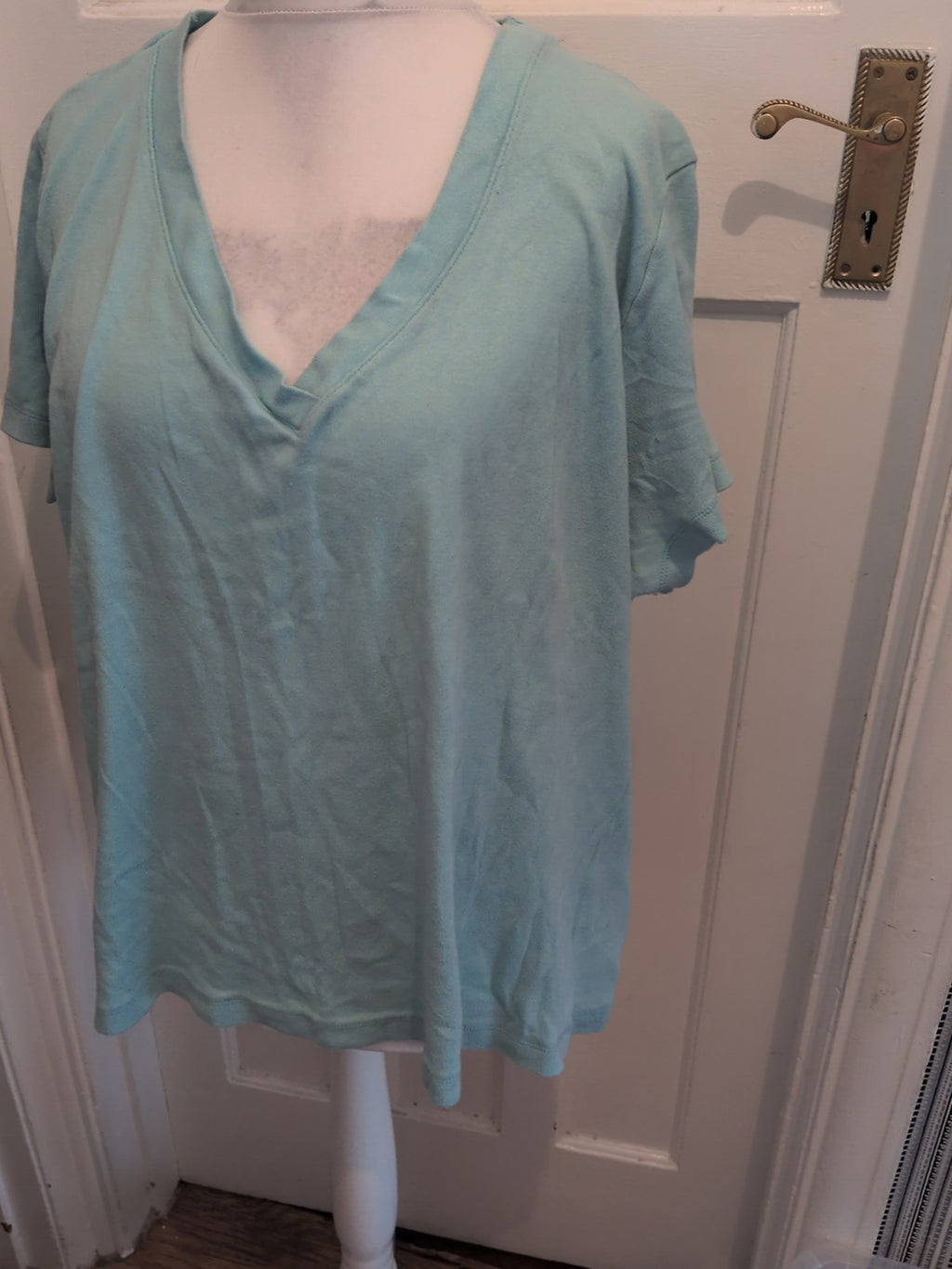 Evans 30/32 Turquoise Short Sleeve Blouse