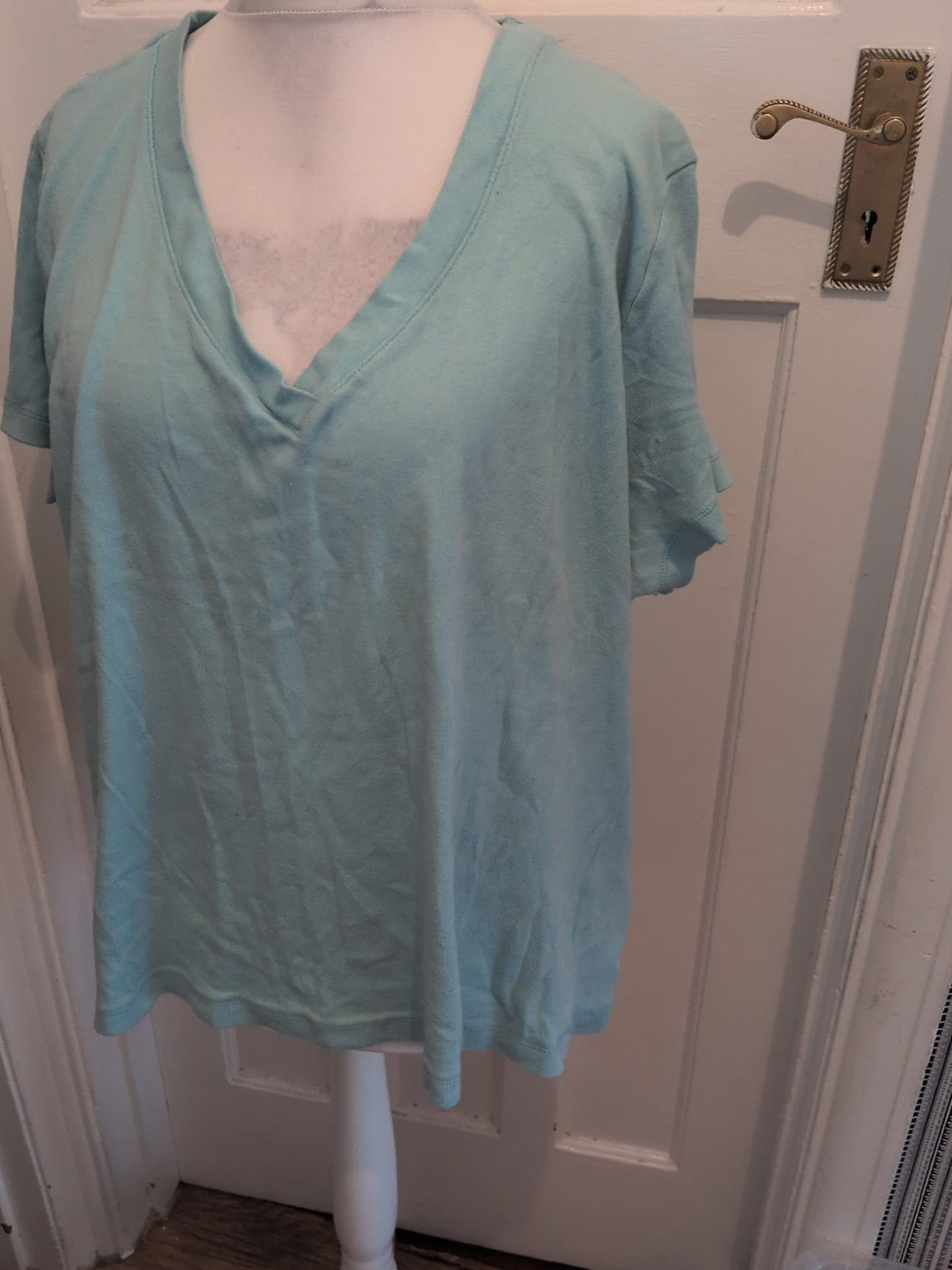 Evans 30/32 Turquoise Short Sleeve Blouse