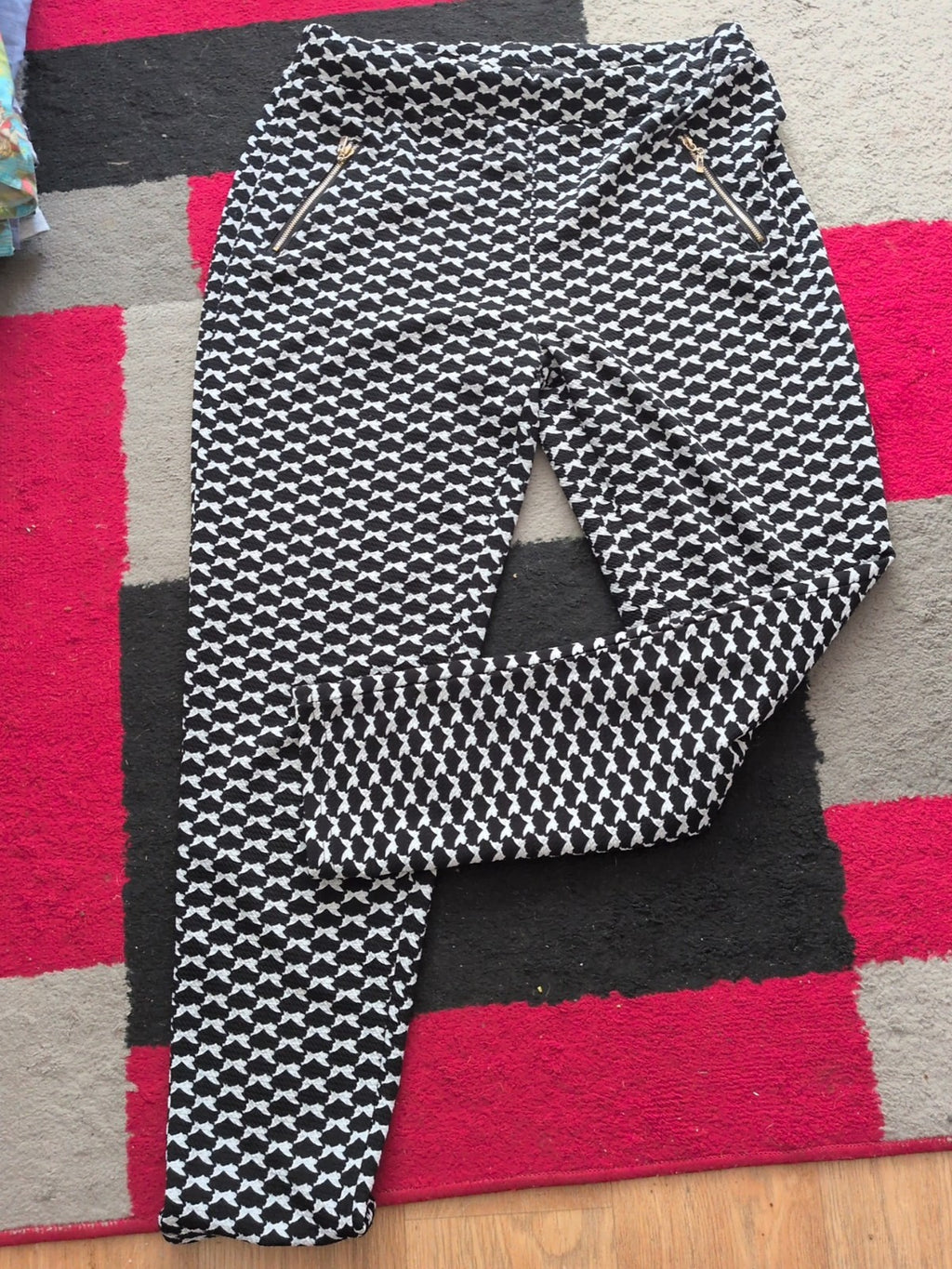 Moda Mey M/L Black And White Leggings Elasticated