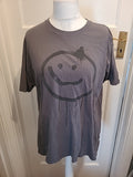 Mens Gildan Size XL Grey Emoji Face Short Sleeved Tshirt