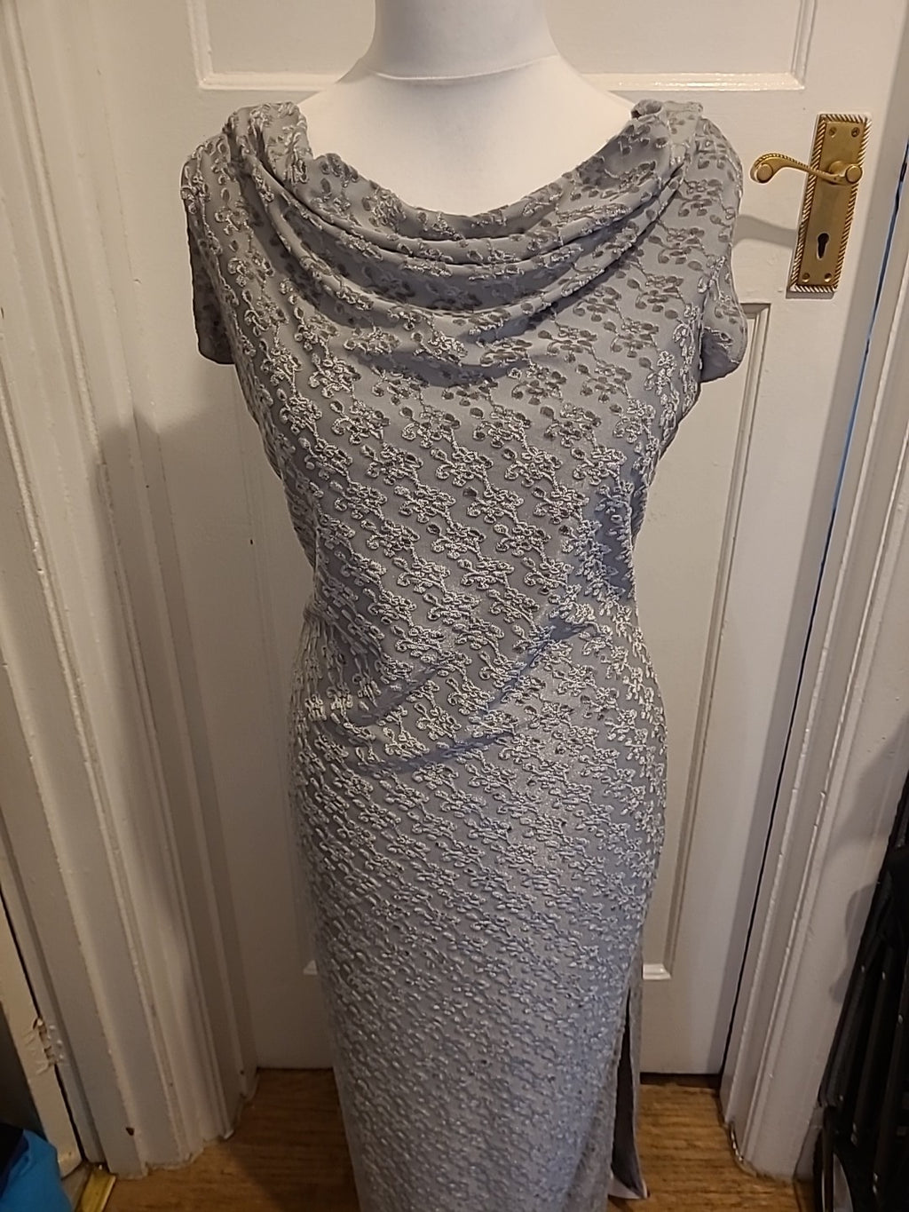 Ladies Kaleidoscope Size 14 Grey Sleeveless Long Length Dress